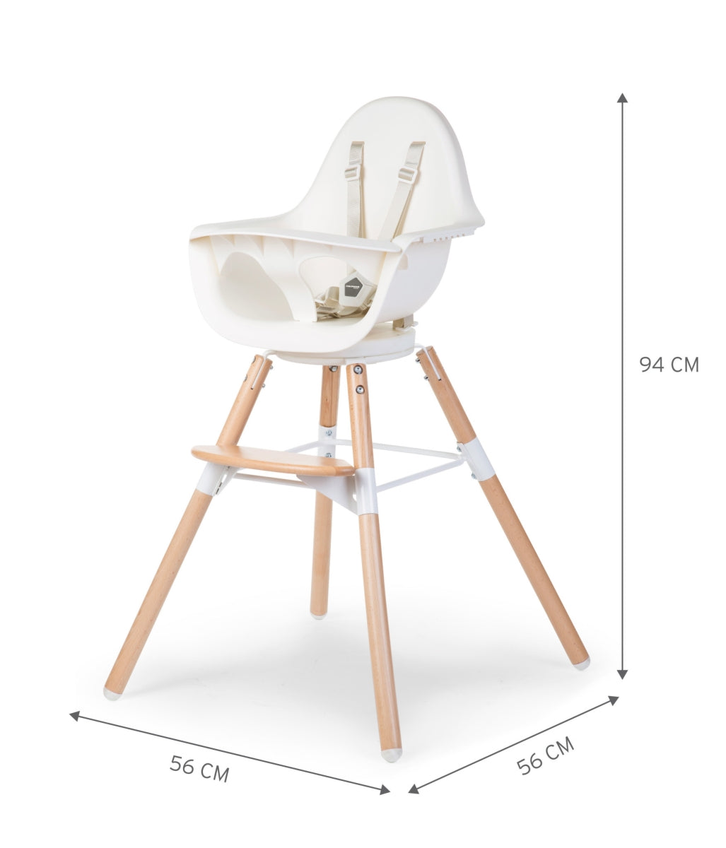Evolu Extra Set Lange Poten + Voetsteun - Hout - Naturel Wit