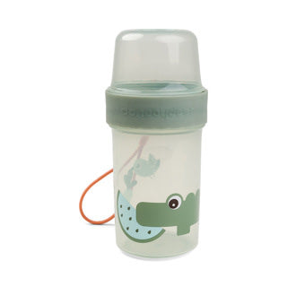 2-way snack container L Croco - Green