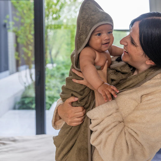 Ouder/Kind Badcape - Whisper Green