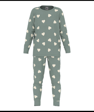 Pyjama Green w Hearts