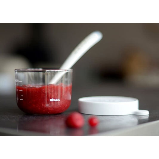 Glazen bewaarpotje 150ml mistgrijs