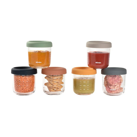 Set van 6 glazen bewaarpotjes 250 ml (Sunrise color mix)