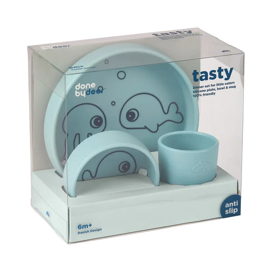 Silicone dinner set, Sea friends, Blue