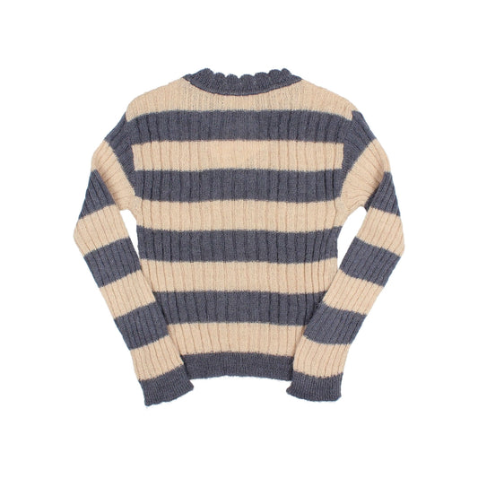 Rib Bands Jumper - Antic Blue