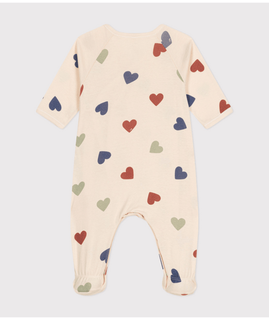 Katoenen pyjama met gekleurde hartjes