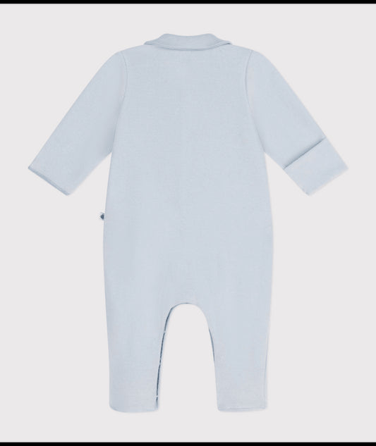 Fluwelen blauwe babypyjama