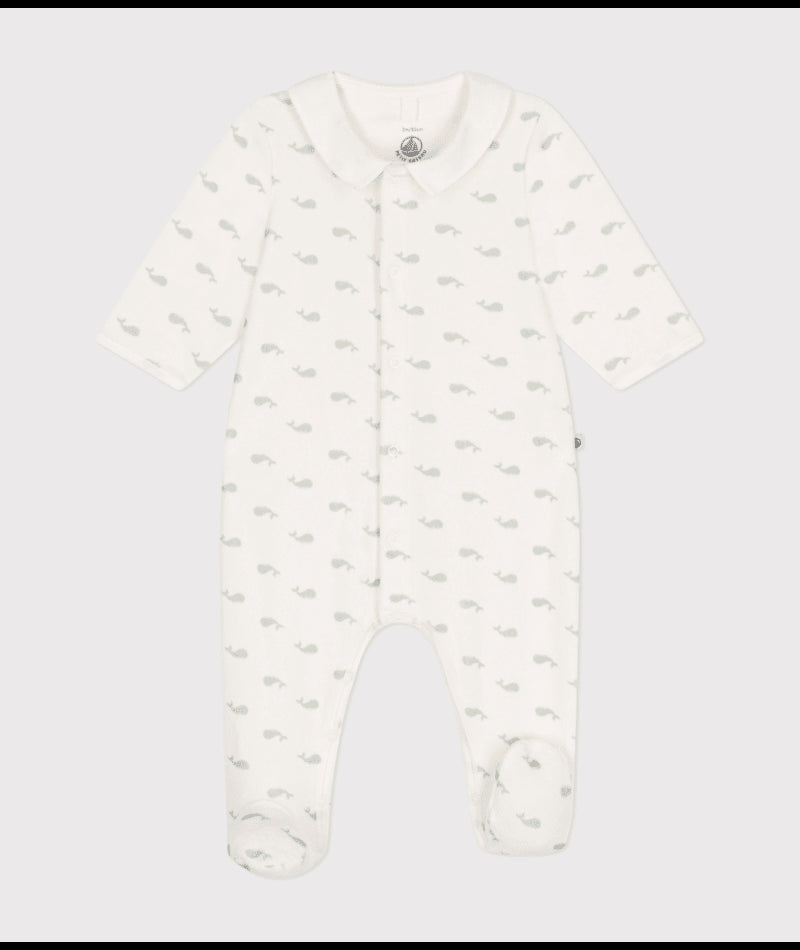 Babypyjama velours - walvis