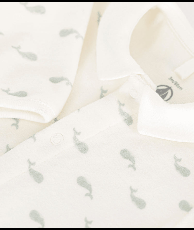 Babypyjama velours - walvis