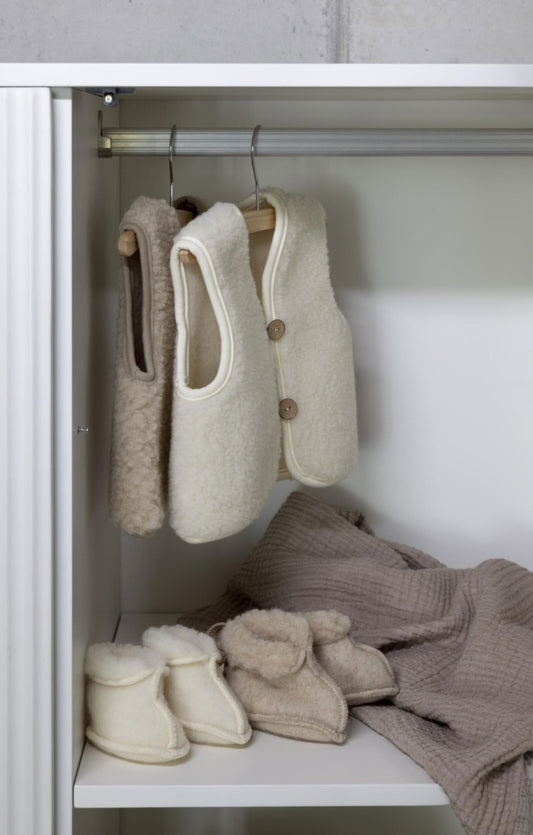 Slofjes Mini Merino - Cream