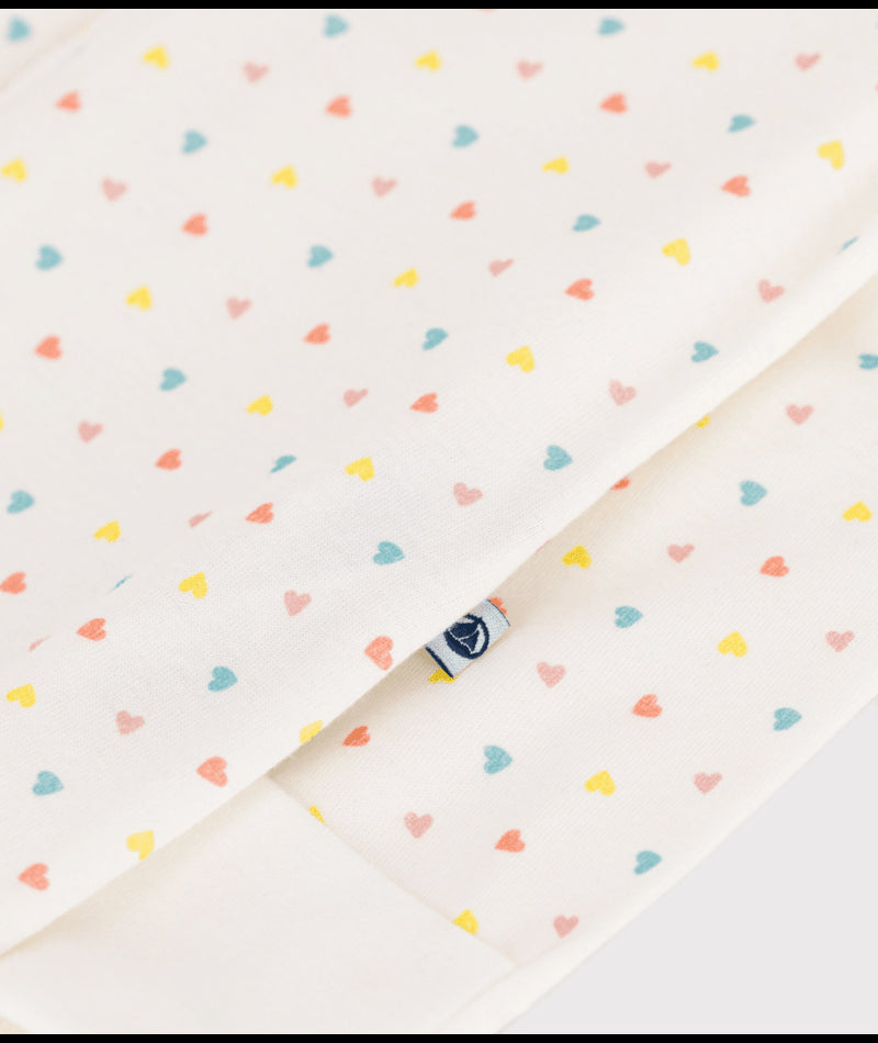 Katoenen babypyjama met ritskraagje en hartjesprint