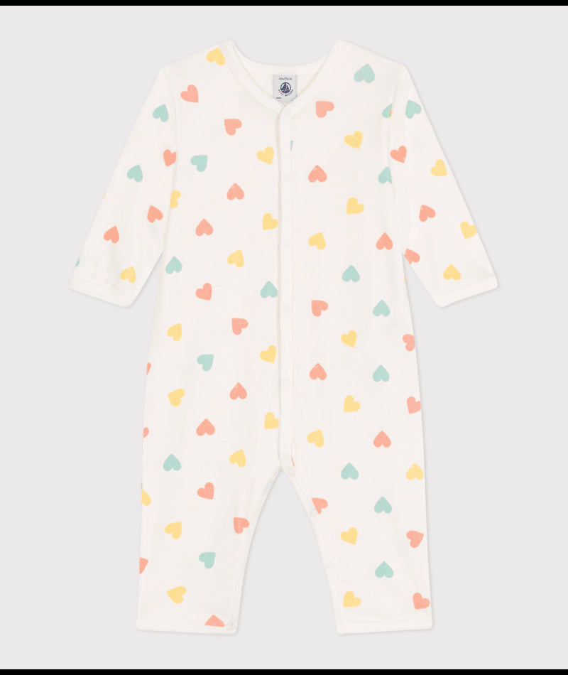Katoenen pyjama met hartjesprint zonder voetjes