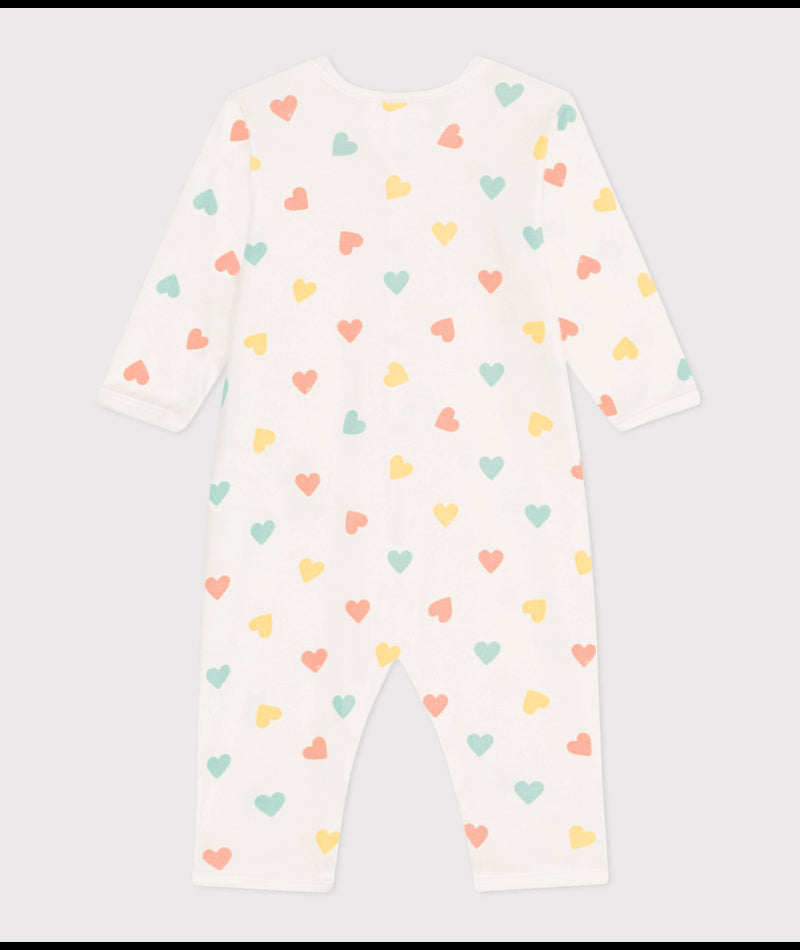 Katoenen pyjama met hartjesprint zonder voetjes