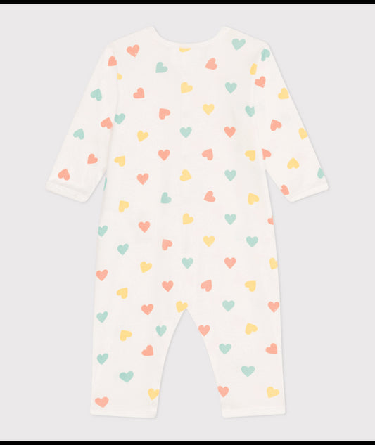 Katoenen pyjama met hartjesprint zonder voetjes