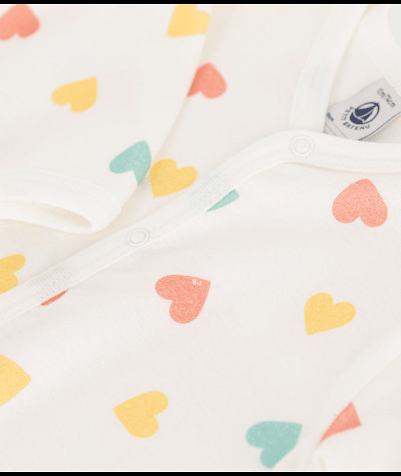 Katoenen pyjama met hartjesprint zonder voetjes