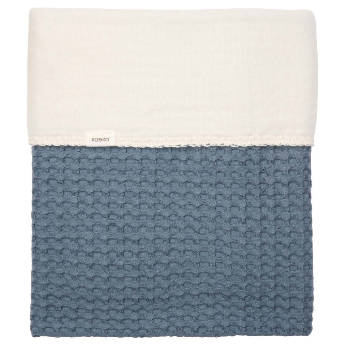 Wiegdeken cotton fleece wafel Amsterdam - Bluestone