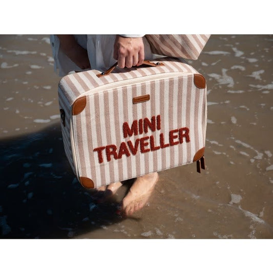 Mini Traveller Kinderkoffer - Stripes Terracotta
