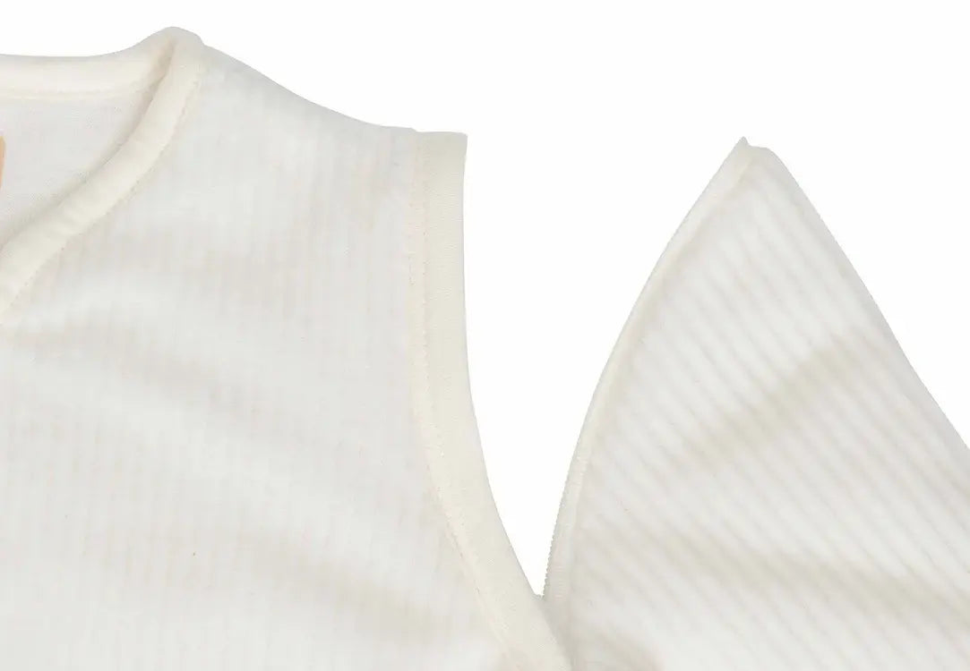 Slaapzak met afritsbare mouw rond 60cm Rib Ivory