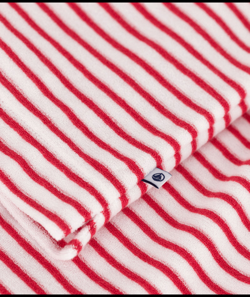 Korte katoenen kinderpyjama met streepjes - Rood