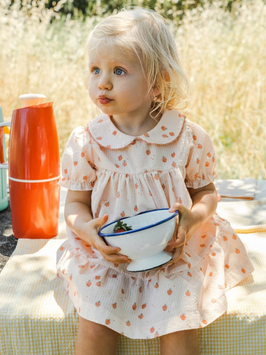 Strawberries Dress - Light Orange