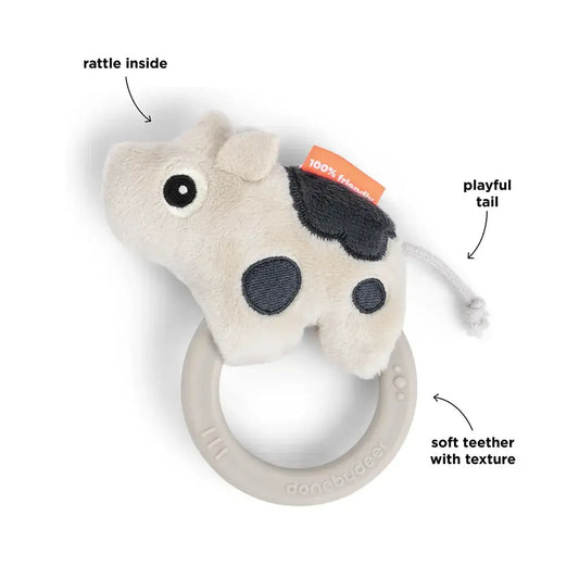 Sensory rattle w/teether Dotti Sand