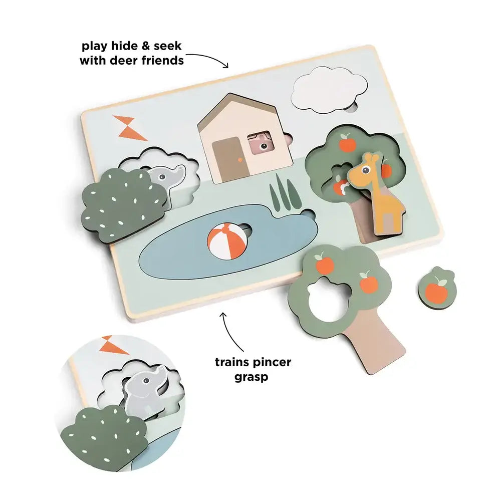 Layer puzzle Deer friends Colour mix