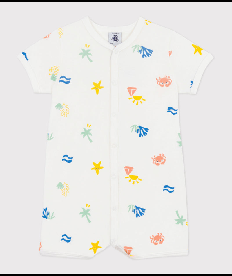 Katoenen kruippakje met print