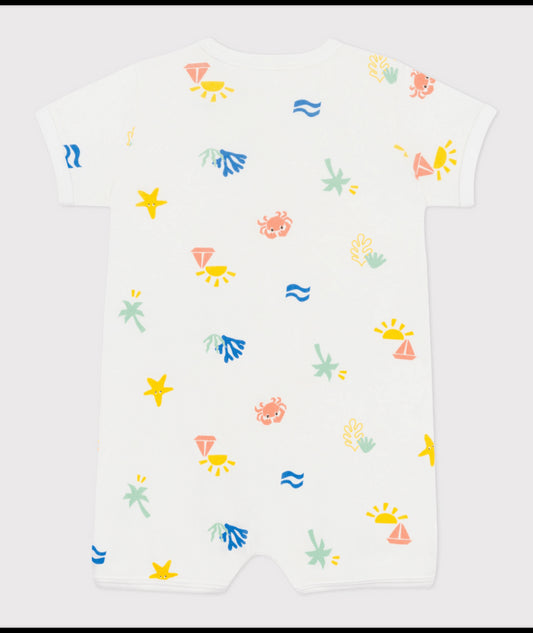 Katoenen kruippakje met print