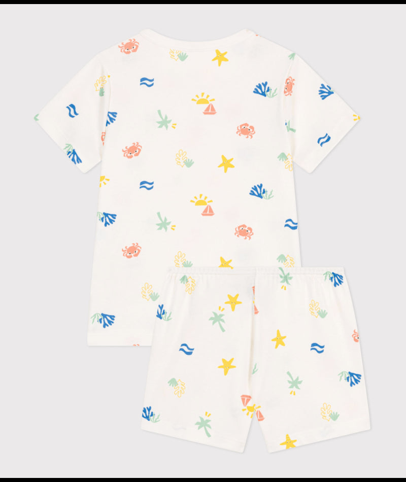 Korte katoenen pyjama met print - Beach