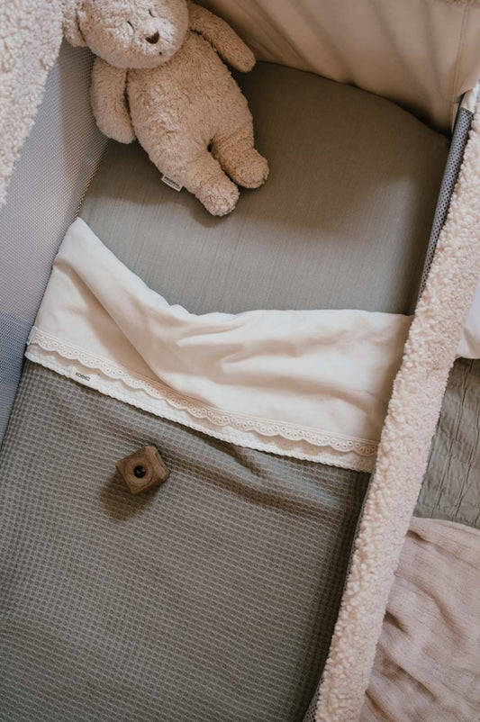 Ledikantdeken Cotton Fleece Malaga - sage