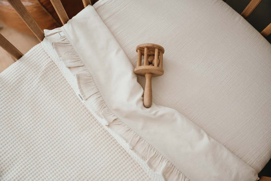 Wiegdeken cotton fleece Malaga - warm white