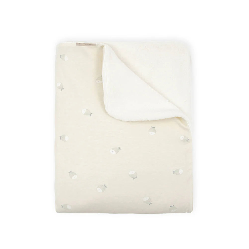 Wiegdeken Jersey Print + plush sponge - FISHES
