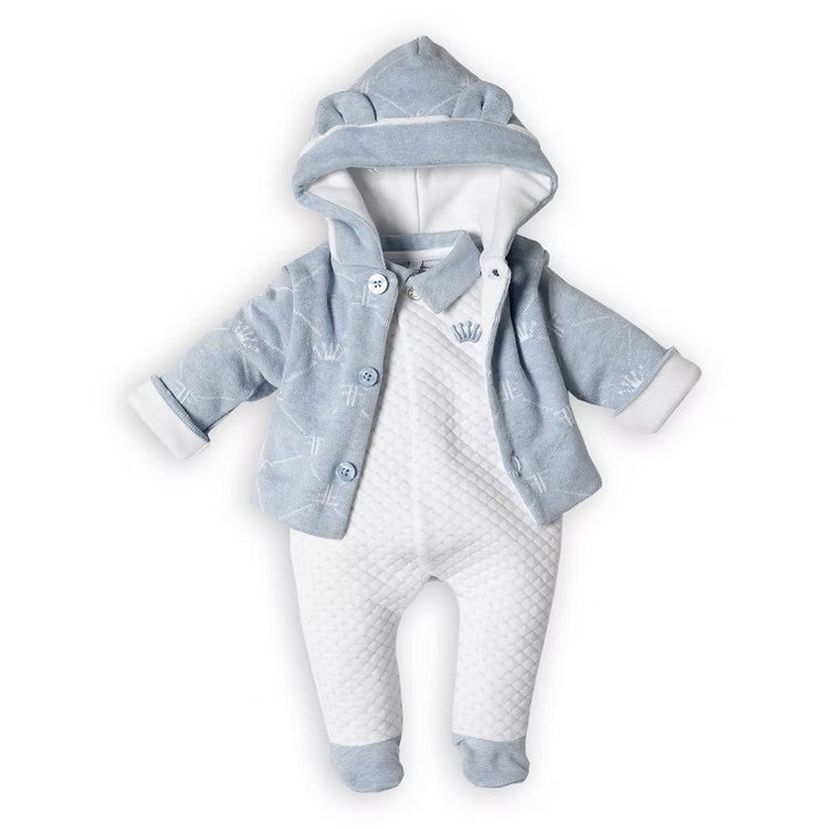 Knitted First Signature Coat - White Azur
