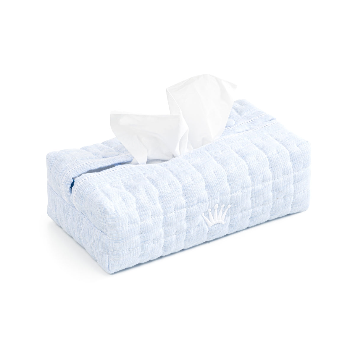 linen blue kleenex cover
