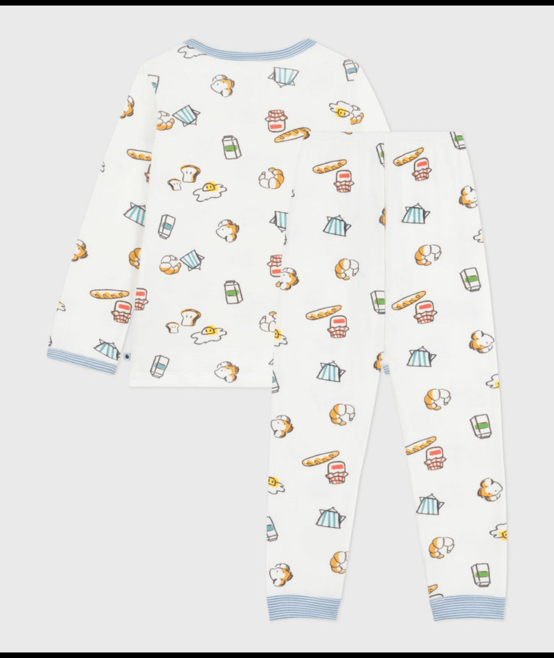 Kinderpyjama in tubic met ontbijtprint