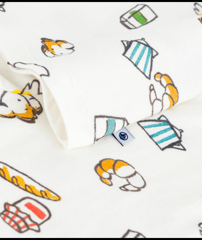 Kinderpyjama in tubic met ontbijtprint