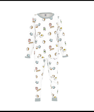 Kinderpyjama in tubic met ontbijtprint