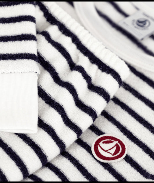 Kinderpyjama van katoenen badstof met strepen