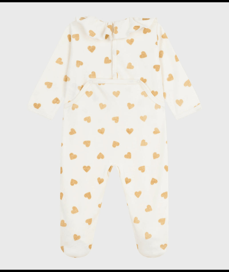 Babypyjama met gouden hartjes