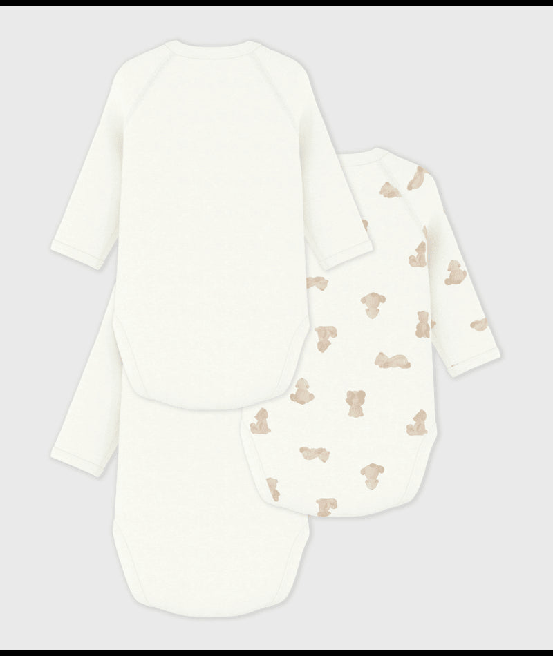 Set van 3 katoenen babyrompertjes (LM) - bunny