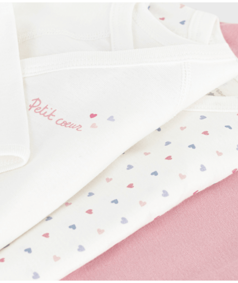 Set van 3 katoenen babyrompertjes (LM) - roze