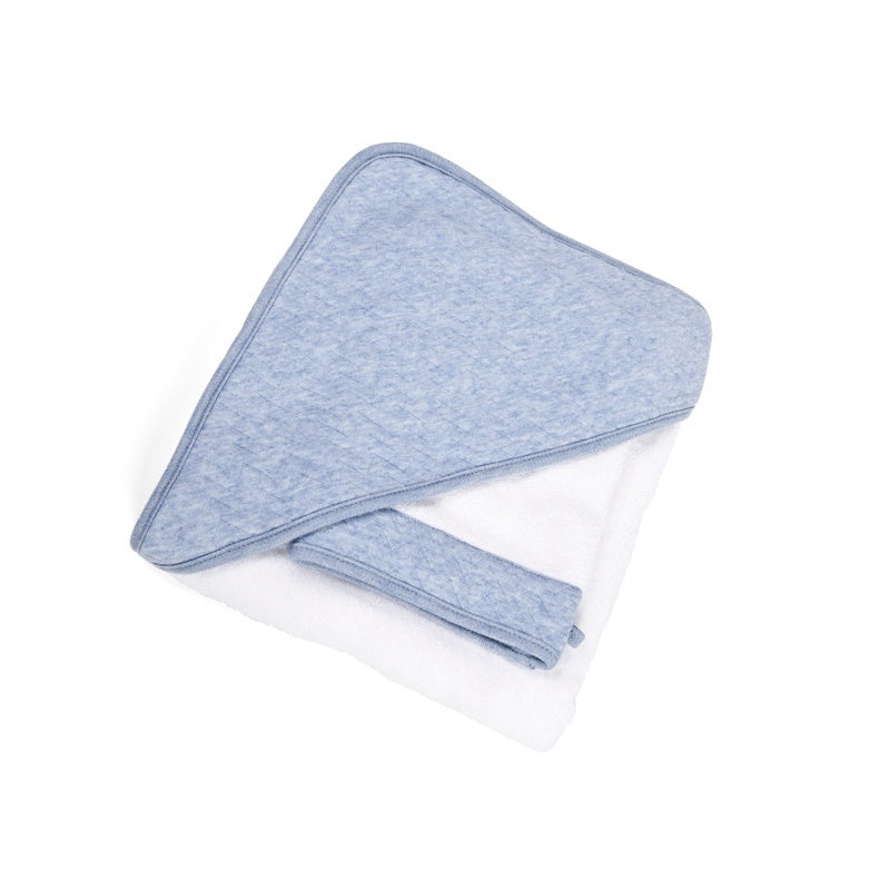 Badcape & Washandje - Chevron Denim Blue