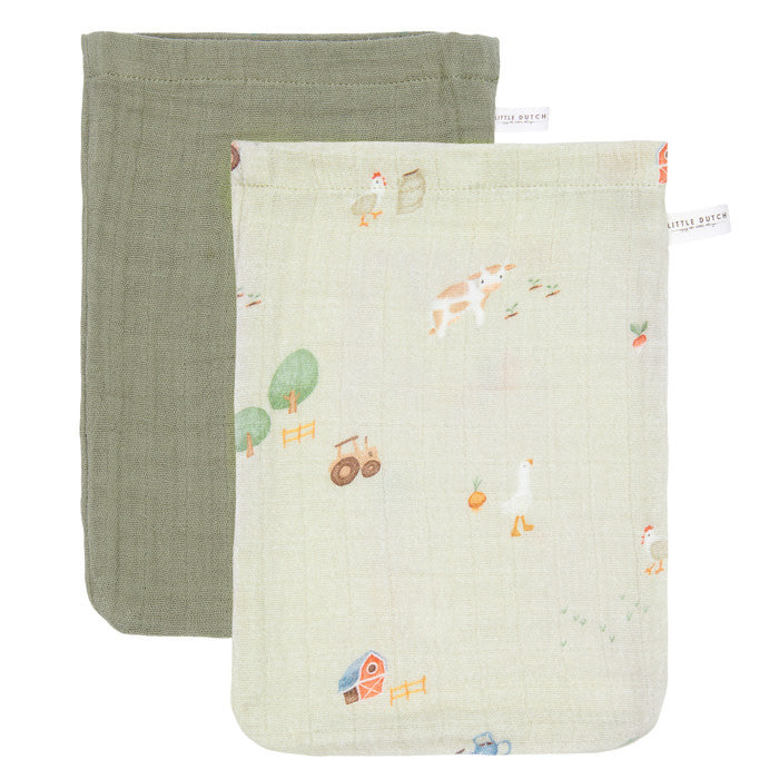 Hydrofiele washandjes Little Farm (2-pack)