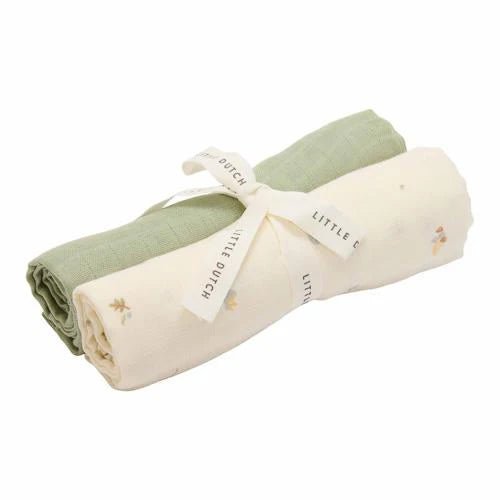 Muslin Swaddle Forest Treasures / Sage 70 x70 cm