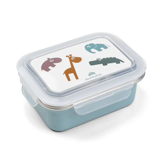 Metal lunch box - Deer friends - Blue