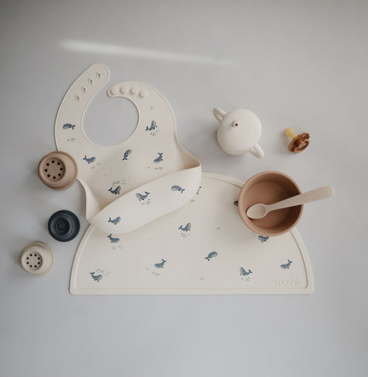 Silicone Bib - Whales
