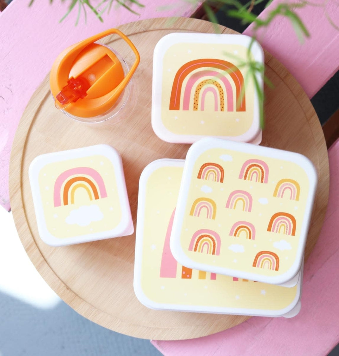 Lunch & snack box set: Regenbogen