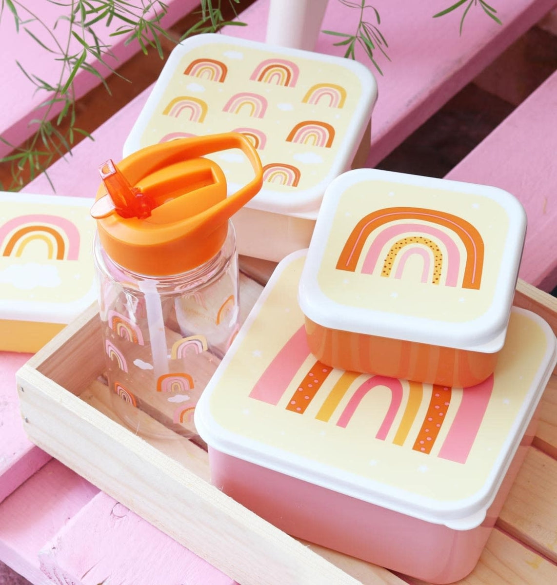 Lunch & snack box set: Regenbogen