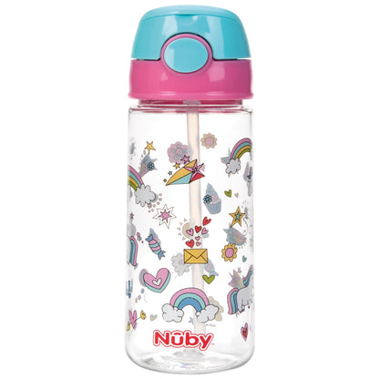 Beker met Zacht Rietje en Drukknop uit Tritan™ - 540ml - Roze