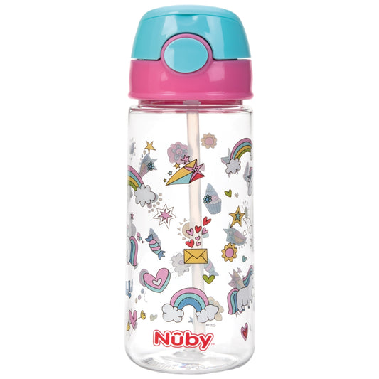 Beker met Zacht Rietje en Drukknop uit Tritan™ - 540ml - Roze