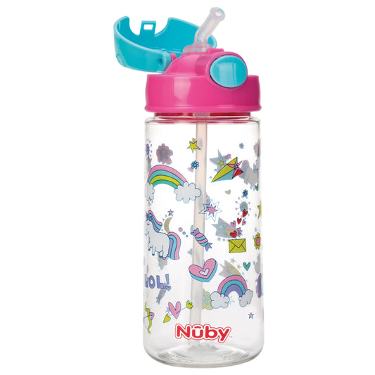 Beker met Zacht Rietje en Drukknop uit Tritan™ - 540ml - Roze